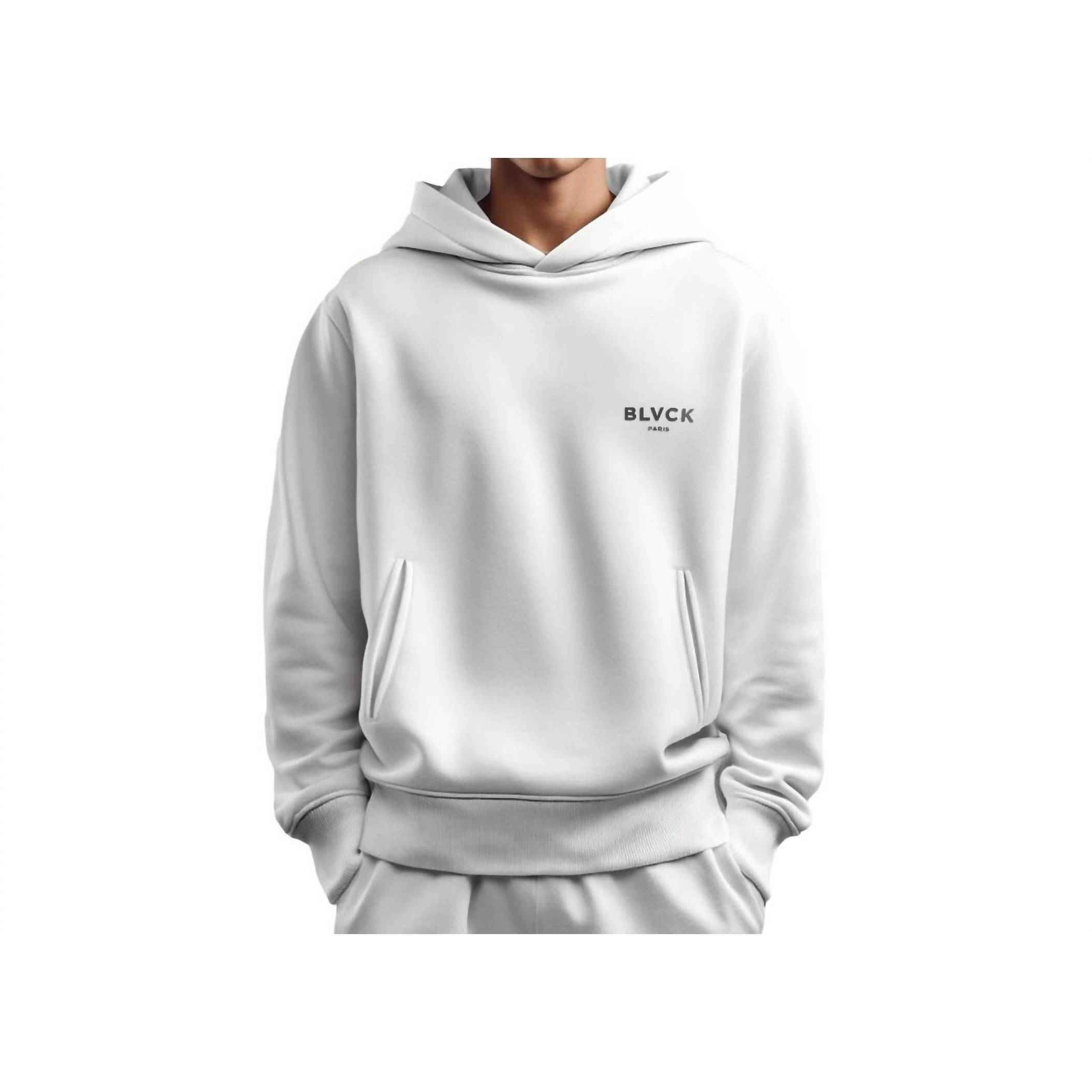 New Blvck Paris Shades Fleece Hoodie In White